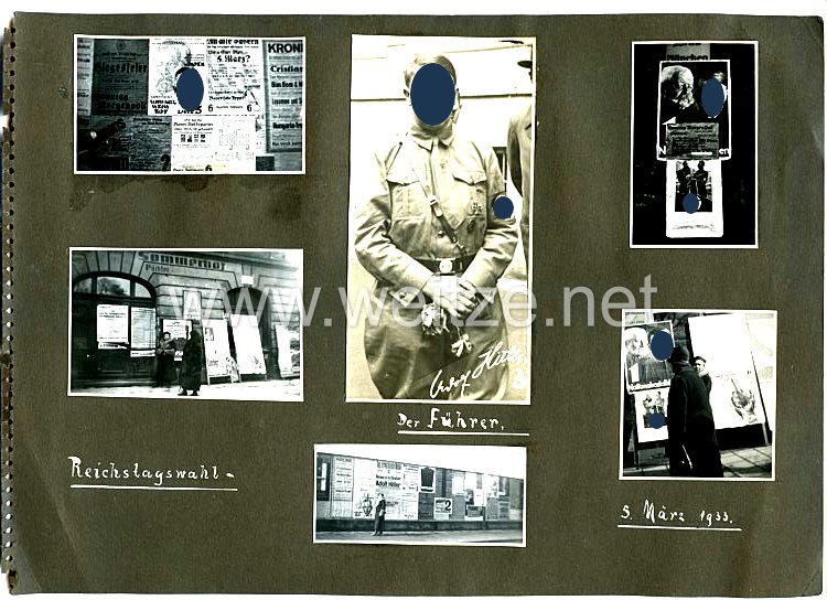 III. Reich Fotos, Wahlplakate zur Reichstagswahl und Ernst Röhm bei der Nationalen Erhebung im März 1933 Bild 2
