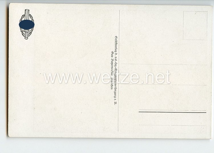 III. Reich - farbige Propaganda-Postkarte - " Hanns Oberlindober - Führer der Nat.-Soz.-Kriegsopferversorgung " Bild 2