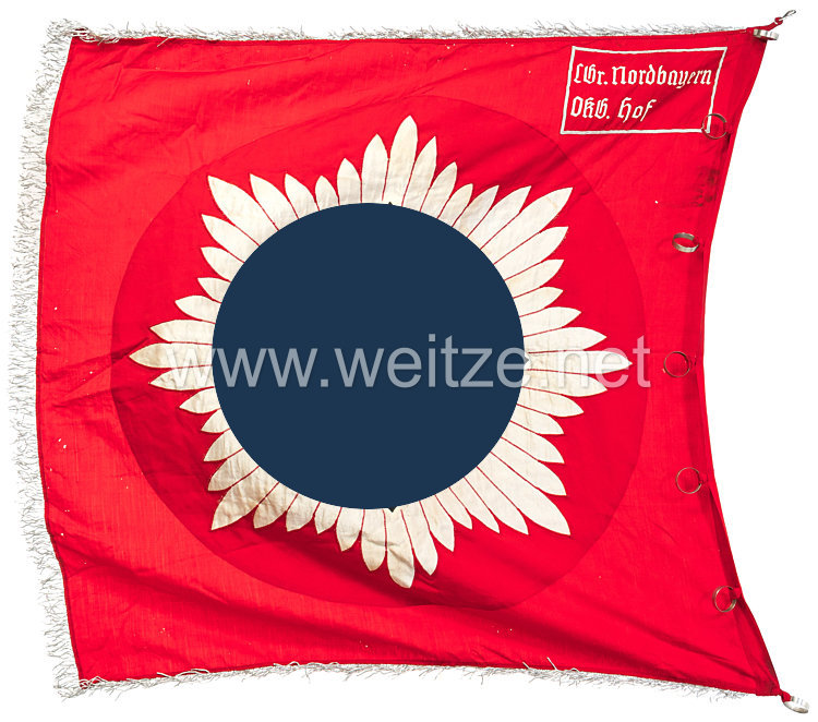 III. Reich Reichsluftschutzbund ( RLB ) Fahne für die Landesgruppe Nordbayern, Ortskreis-Gruppe Hof Bild 2