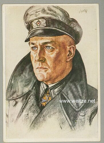Heer - Willrich farbige Propaganda-Postkarte - Ein Regimentskommandeur