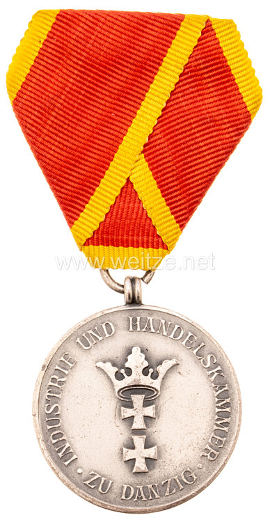 Medaille der Handelskammer zu Danzig für treue Mitarbeit. 