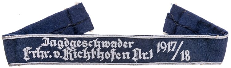 Traditionsärmelband "Jagdgeschwader Frhr. v. Richthofen Nr. 1 1917/18" für Offiziere.