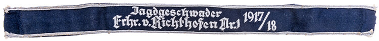 Traditionsärmelband "Jagdgeschwader Frhr. v. Richthofen Nr. 1 1917/18" für Offiziere. Bild 2