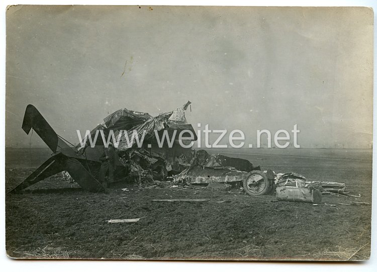 1. Weltkrieg Deutsches Heer Foto, Abgestürztes Flugzeug