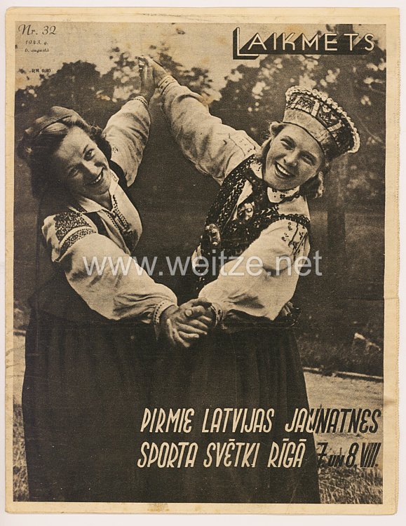 III. Reich / Estland - Zeitschrift " Laikmets " - Jahrgang 1943 Nr. 32 