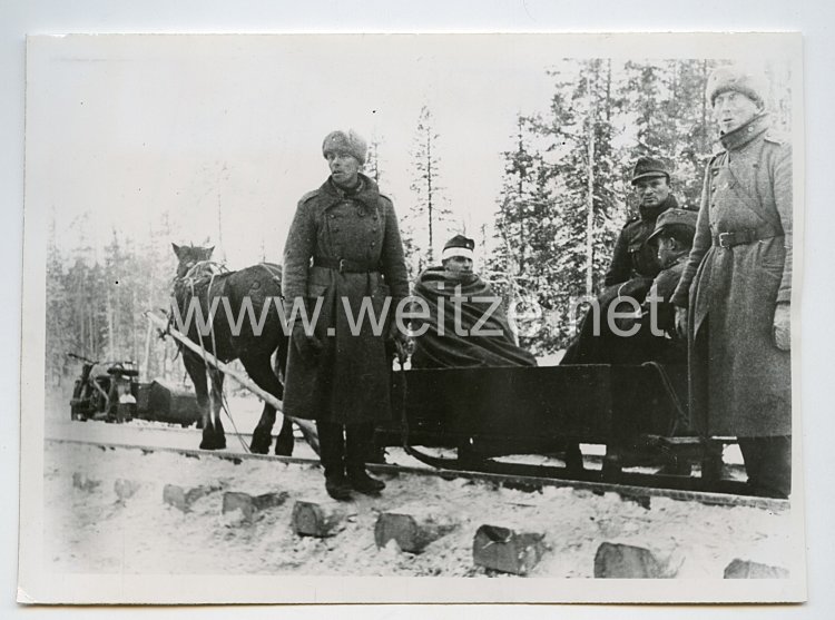 Waffen-SS Pressefoto, Schulter an Schulter mit den finnischen Verbündeten kämpfen hier Männer der Waffen-SS 16.12.1941