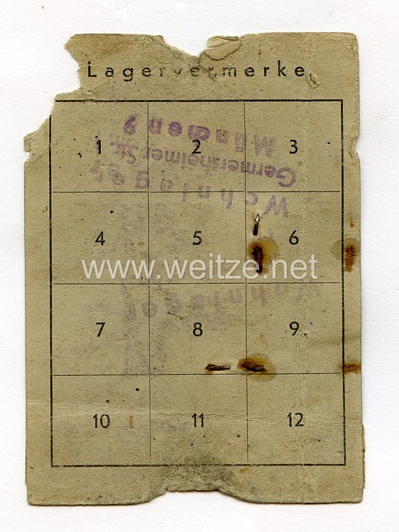 III. Reich - Lager - Ausweis für einen Ukrainischen Ostarbeiter des Jahrgangs 1924 Bild 2