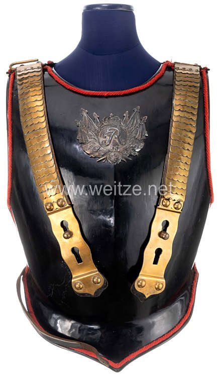 Preußen schwarzer Kürass Modell 1897 für Mannschaften im Regiment Garde du Corps zur Frühjahrs-Parade Bild 2
