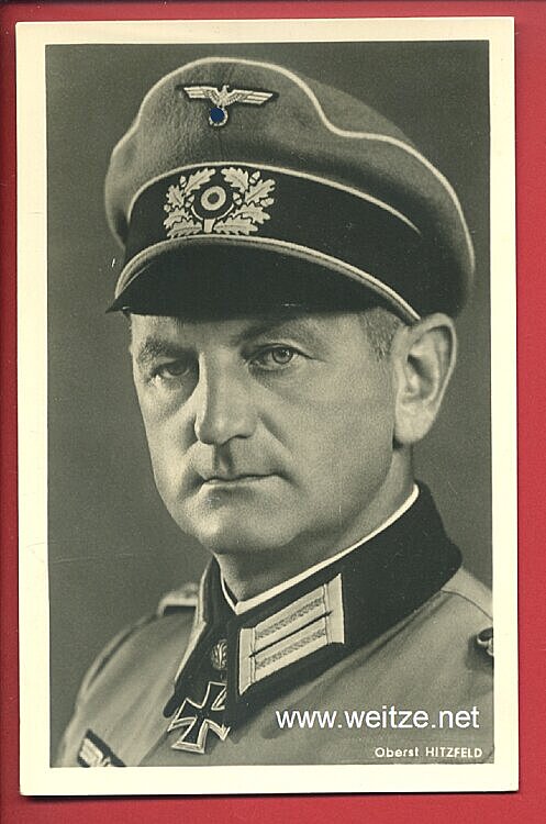 Heer - Portraitpostkarte von Ritterkreuzträger Oberst Otto Hitzfeld