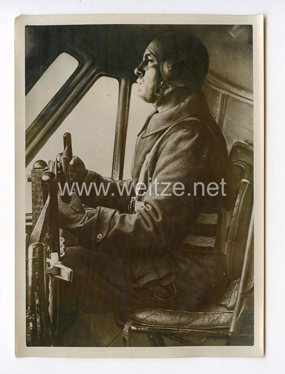 III. Reich Pressefoto. Benito Mussolini als Pilot