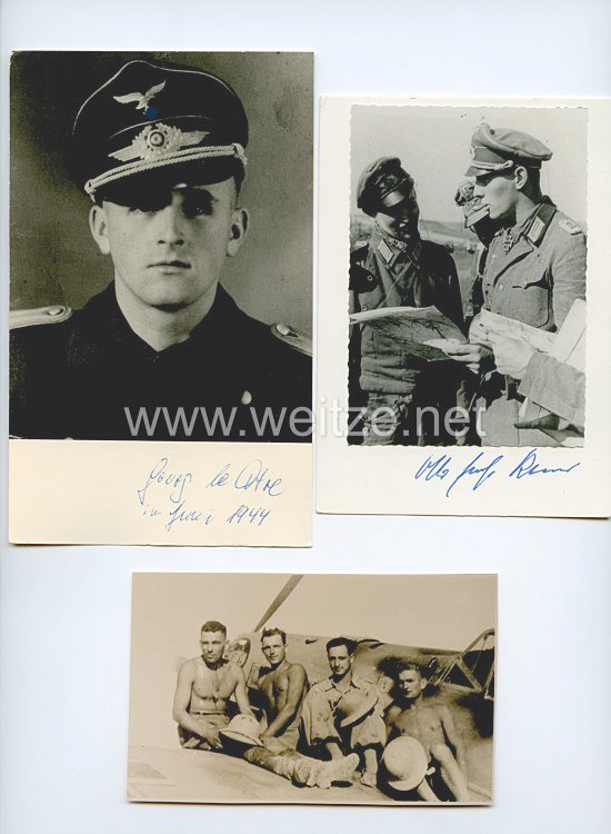 Wehrmacht - Nachkriegsunterschriften von diversen Ritterkreuzträgern