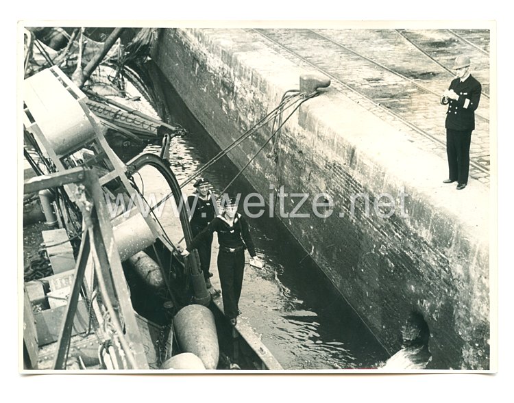 Kriegsmarine Pressefoto: Matrosen in Dieppe (Frankreich)