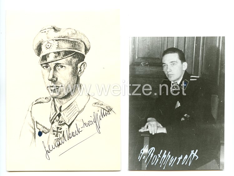 Wehrmacht - Nachkriegsunterschriften von diversen Ritterkreuzträgern Bild 2