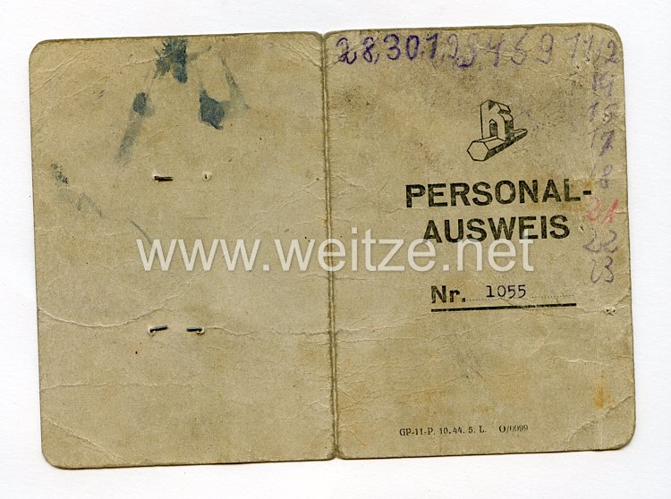 III. Reich - Personal - Ausweis für einen Ukrainischen Ostarbeiter des Jahrgangs 1923 Bild 2