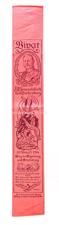 Preußen 1. Weltkrieg Patriotika Lesezeichen "Generalfeldmarschall von Hindenburg - 29. August 1914 Sieg bei Gilgenburg und Ortelsburg"