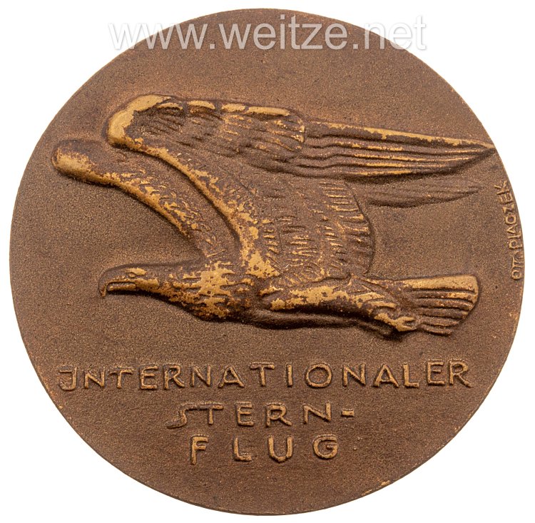 XI. Olympischen Spiele 1936 Berlin: offizielle Erinnerungsmedaille für die Teilnehmer  "Internationaler Sternflug" Bild 2