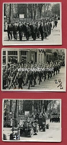 Foto, Aufmarsch von Mitgliedern der NSDAP und der Hitlerjugend