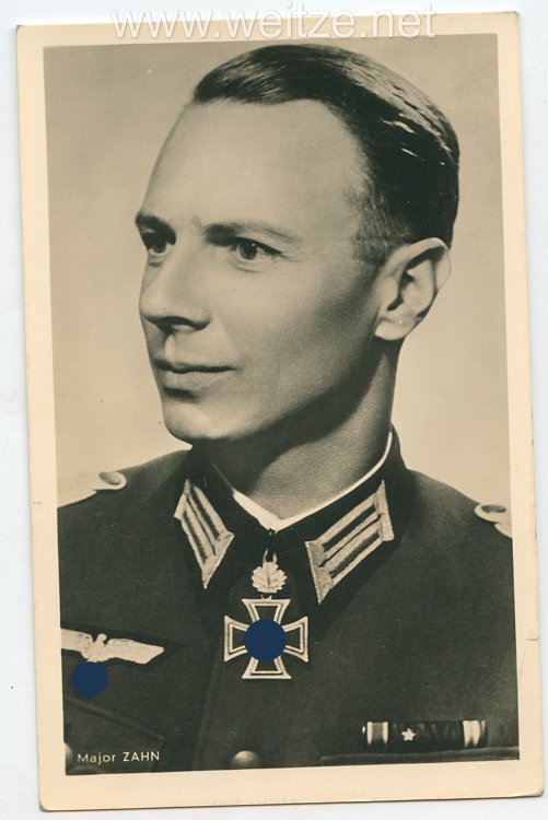 Heer - Portraitpostkarte von Ritterkreuzträger Major Zahn