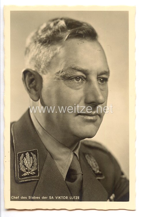 III. Reich - Portraitpostkarte von Chef des Stabes der SA Viktor Lutze