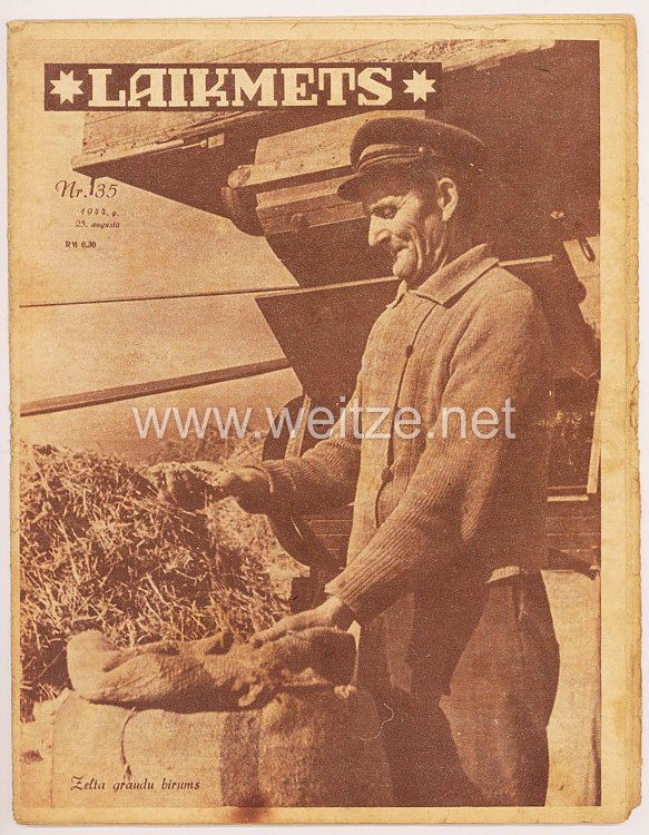 III. Reich / Estland - Zeitschrift " Laikmets " - Jahrgang 1944 Nr. 35 