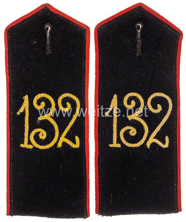 Preußen Paar Schulterklappen für Mannschaften im Infanterie-Regiment 1. Unter-Elsässischen Infanterie-Regiment Nr. 132