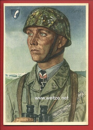 Luftwaffe - Willrich farbige Propaganda-Postkarte - Ritterkreuzträger Major Walter Koch
