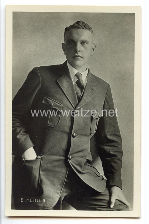 III. Reich - frühe Portraitpostkarte des späteren Polizeipräsidenten und SA-Obergruppenführer Edmund Heines