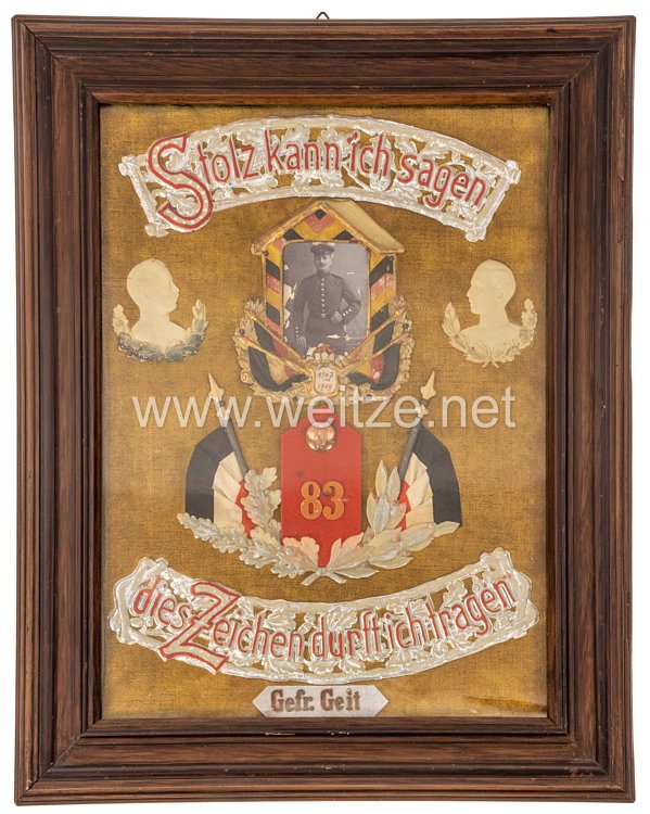 Preußen/Waldeck-Pyrmont Reservistenbild für den Gefreiten "Geit" im Infanterie-Regiment von Wittich (3. Kurhessisches) Nr. 83
