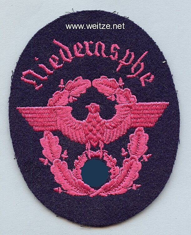 III. Reich Feuerwehr Ärmeladler " Niedernsphe "