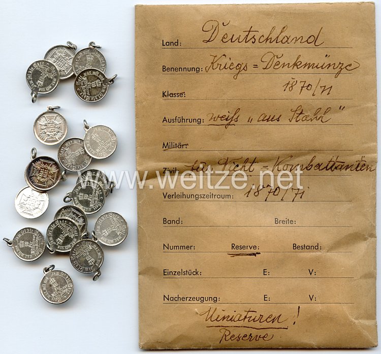 Preussen Kriegsdenkmünze 1870/1871 für Nichtkämpfer - Miniatur