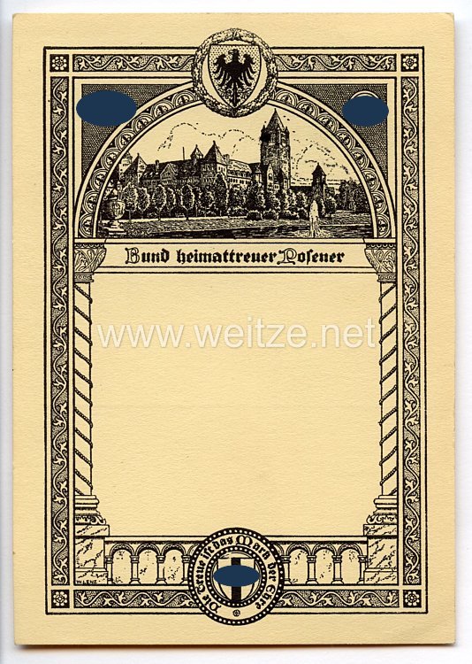 III. Reich - Propaganda-Postkarte - " Bund heimattreuer Posener "