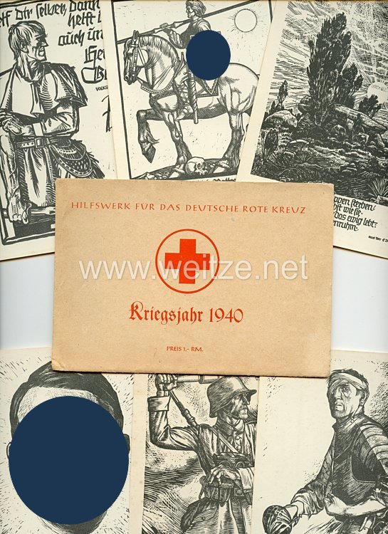 III. Reich - Propaganda-Postkarten-Serie - " Hilfswerk für das Deutsche Rote Kreuz - Kriegsjahr 1940 "