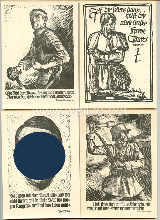III. Reich - Propaganda-Postkarten-Serie - " Hilfswerk für das Deutsche Rote Kreuz - Kriegsjahr 1940 " Bild 2