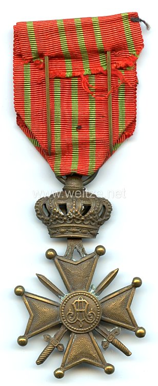 Belgien "Croix de Guerre 1914-1918, Croix Albert 1er " mit Palme Bild 2