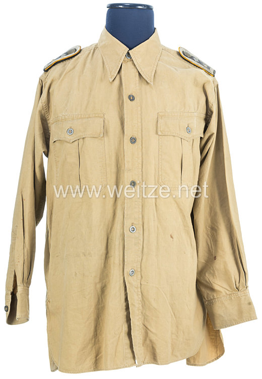 Luftwaffe Afrikakorps Diensthemd für einen Oberfeldwebel der Fliegertruppe  Bild 2