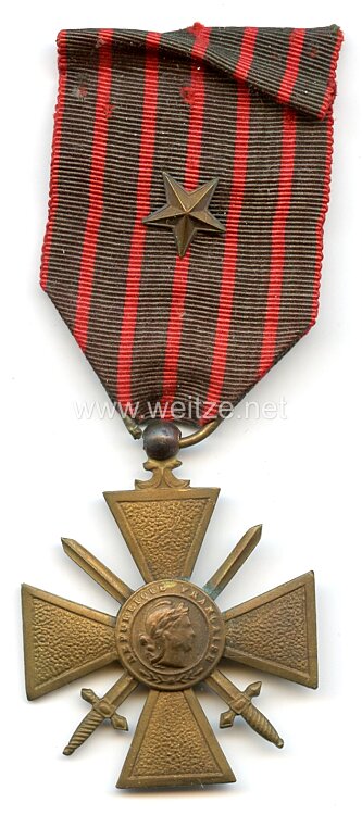Frankreich "Croix de guerre 1914-1918" mit Stern 