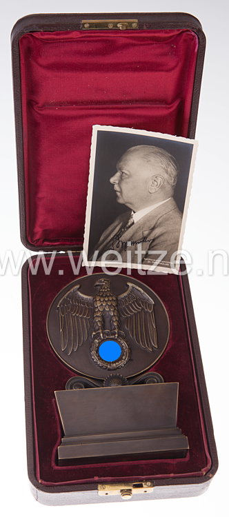 Adlerschild des Deutsches Reiches, verliehen an Reichsminister Dr. Julius Dorpmüller 1939.