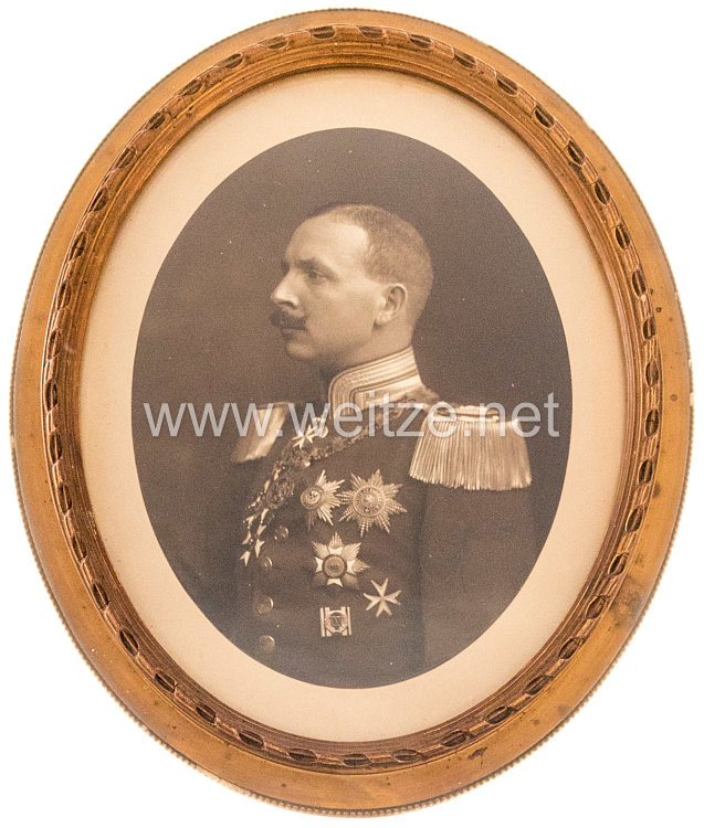 Hessen-Darmstadt gerahmtes Geschenkfoto mit originaler Unterschrift des Großherzogs Ernst Ludwig