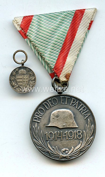 Ungarn - Weltkriegs Erinnerungsmedaille 1914-1918 Bild 2