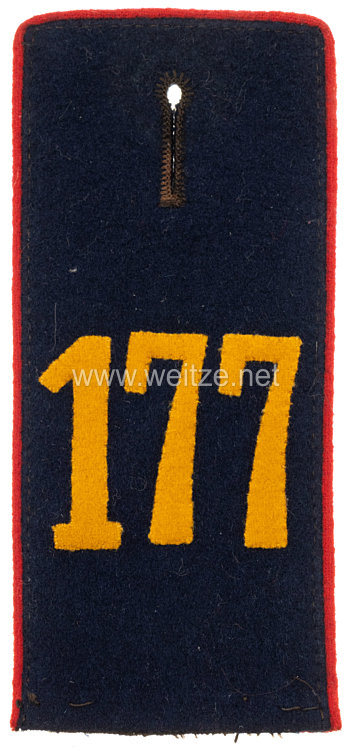 Königreich Sachsen Einzel Schulterklappe für Mannschaften im Königlich Sächsischen 12. Infanterie-Regiment Nr. 177