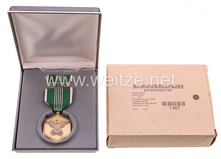 USA - Military Merit Medal in Case with Lapel Pin and Ribbon Bar