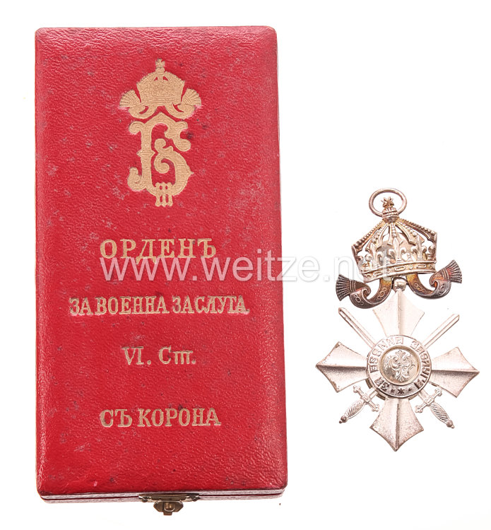 Bulgarien Militärverdienstorden VI. Klasse silbernes Verdienstkreuz mit der Krone Bild 2