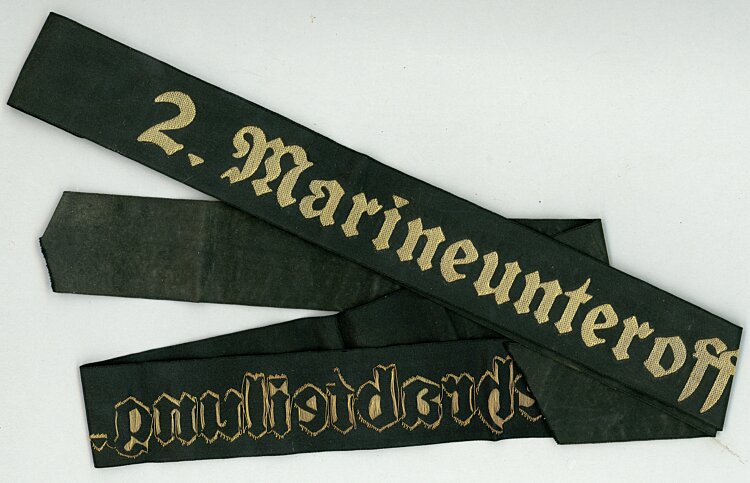 Kriegsmarine Mützenband "2.Marineunteroffizierlehrabteilung 2."