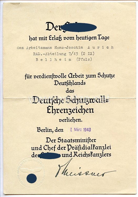 Heer - Urkundengruppe für einen späteren Obergefreiten der 2./Panzer-Nachr.-Abt.27 Bild 2