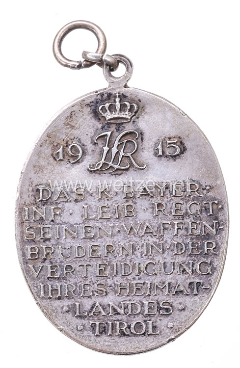 Bayern 1. Weltkrieg Erinnerungsmedaille des Bayerischen Infanterie-Leib-Regiments für die österreichischen Waffenbrüder Bild 2
