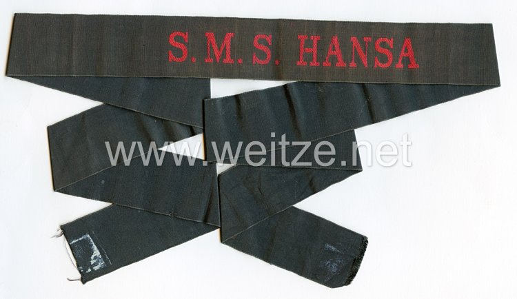 Mützenband "S.M.S. Hansa" für Schiffsjungen in Rot