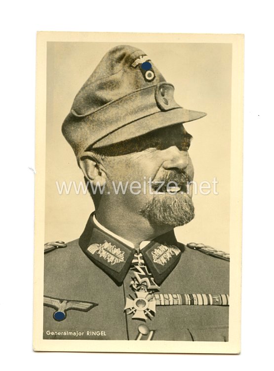 Heer - Portraitpostkarte von Ritterkreuzträger Generalmajor Ringel