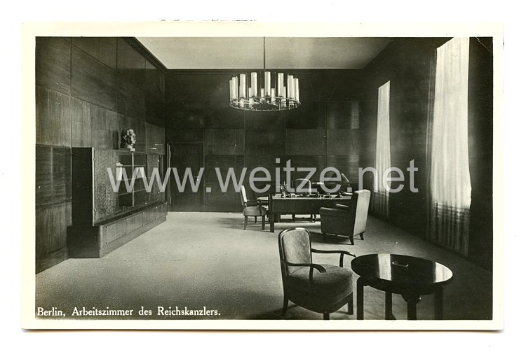 III. Reich - Propaganda-Postkarte - " Berlin, Arbeitszimmer des Reichskanzlers. "