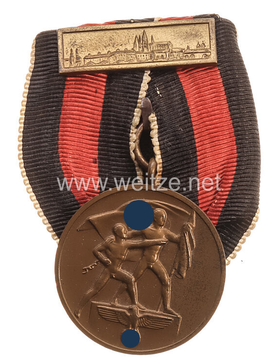 Medaille zur Erinnerung an den 1. Oktober 1938 mit Spange "Prager Burg"