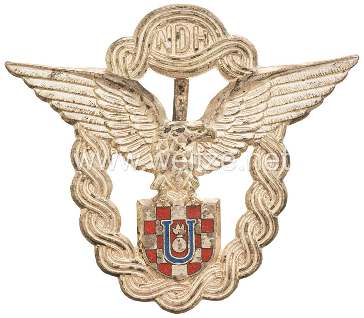 Kroatien 2. Weltkrieg großes Flugzeugführerabzeichen in Silber